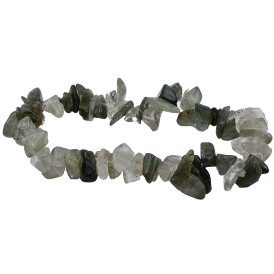 Green Rutilated Quartz Chip Bracelet