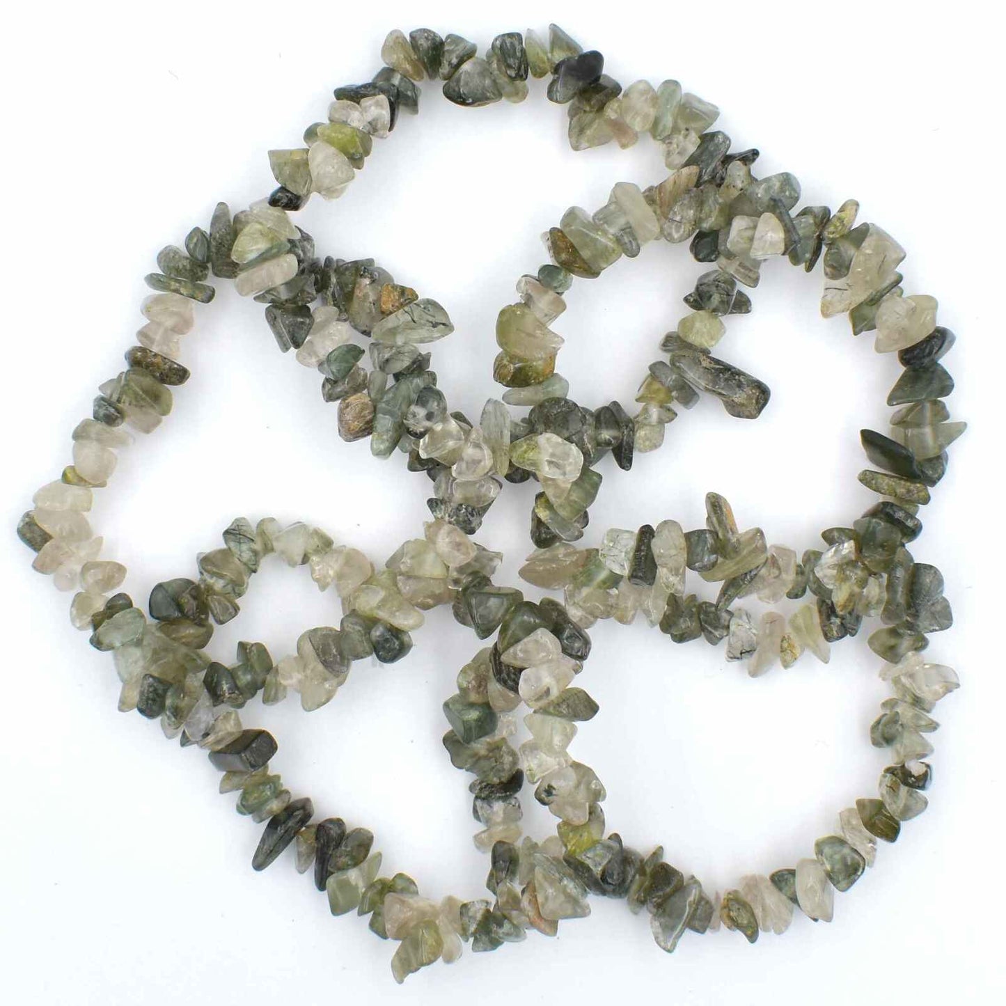 Green Rutilated Quartz Chip Bracelet