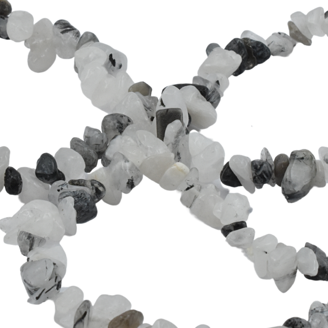 Black Rutilated Quartz Chip Bracelet