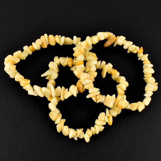 Yellow Jade Chip Bracelet