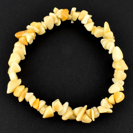 Yellow Jade Chip Bracelet