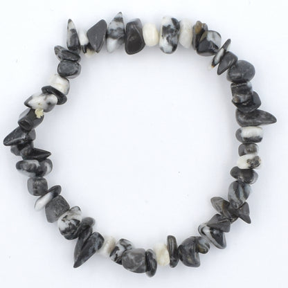 Black & White Zebra Jasper Chip Bracelet