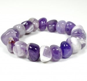 Chevron Amethyst Tumbled Bracelet