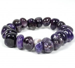 Chevron Amethyst Tumbled Bracelet