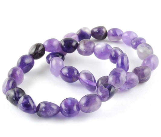 Chevron Amethyst Tumbled Bracelet