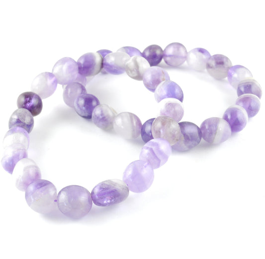 Chevron Amethyst Tumbled Bracelet