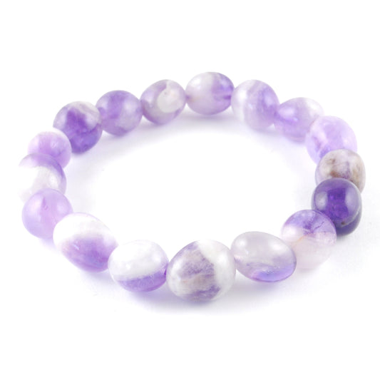 Chevron Amethyst Tumbled Bracelet