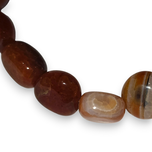 Fire Agate Tumbled Bracelet