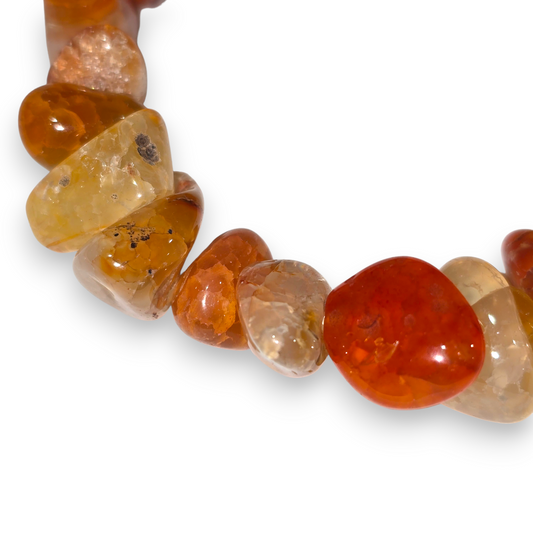 Fire Agate Tumbled Bracelet