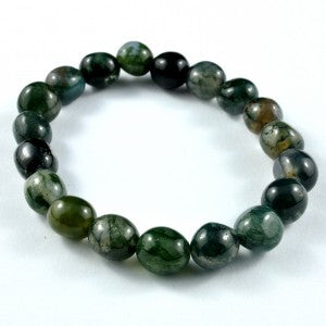 Green Moss Agate Tumbled Bracelet