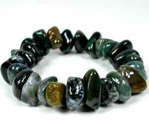 Green Moss Agate Tumbled Bracelet