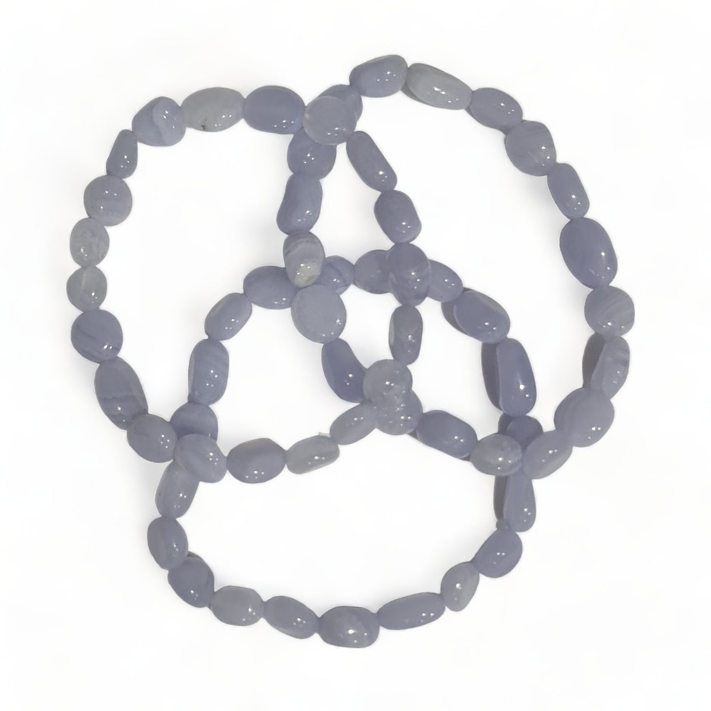 Blue Lace Agate Tumbled Bracelet
