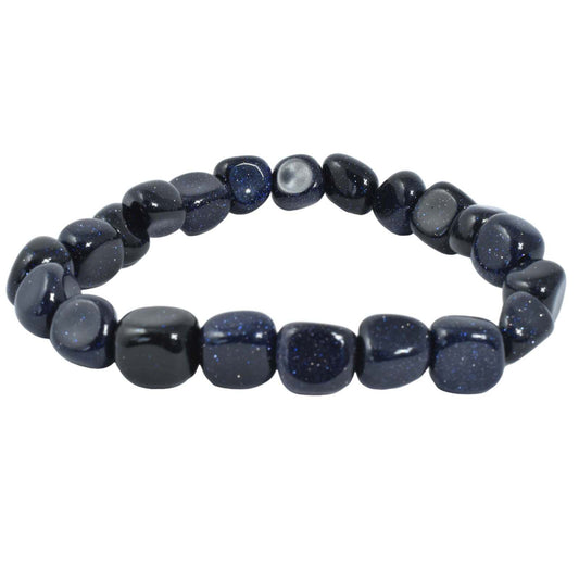 Blue Goldstone Tumbled Bracelet