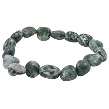 Green Spot Jade Tumbled Bracelet