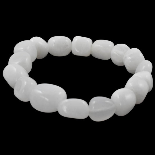 White Jade Tumbled Bracelet