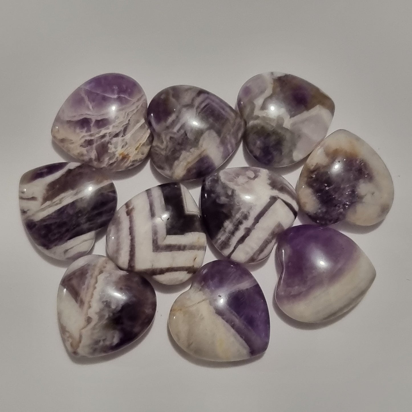 Chevron Amethyst Heart Carving