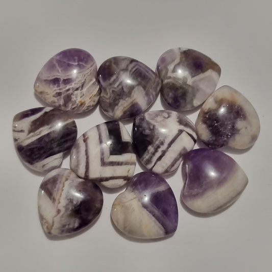 Chevron Amethyst Heart Carving