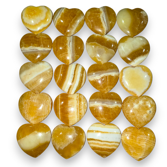 Orange Calcite Heart Carving