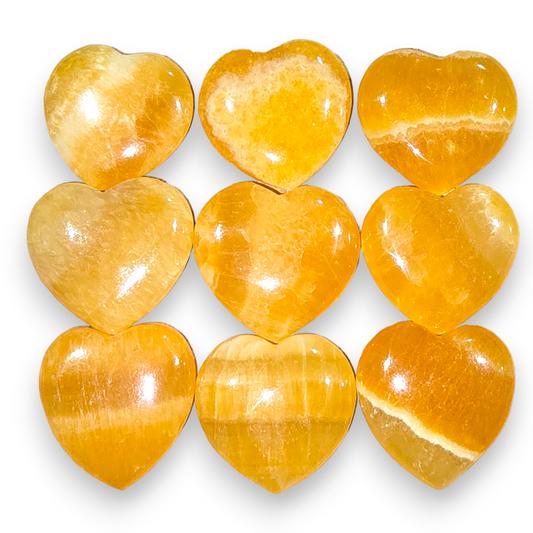 Orange Calcite Heart Carving