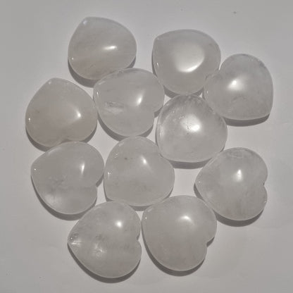 Clear Quartz Heart Carving