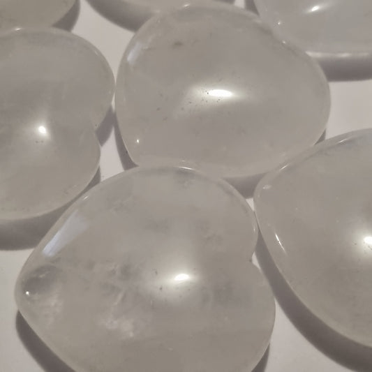 Clear Quartz Heart Carving