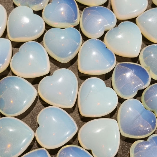 Opalite Heart Carving 30mm