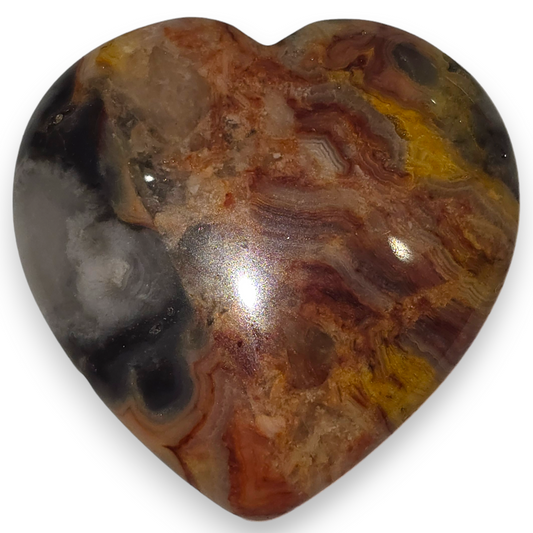 Red Crazy Lace Agate Heart Carving