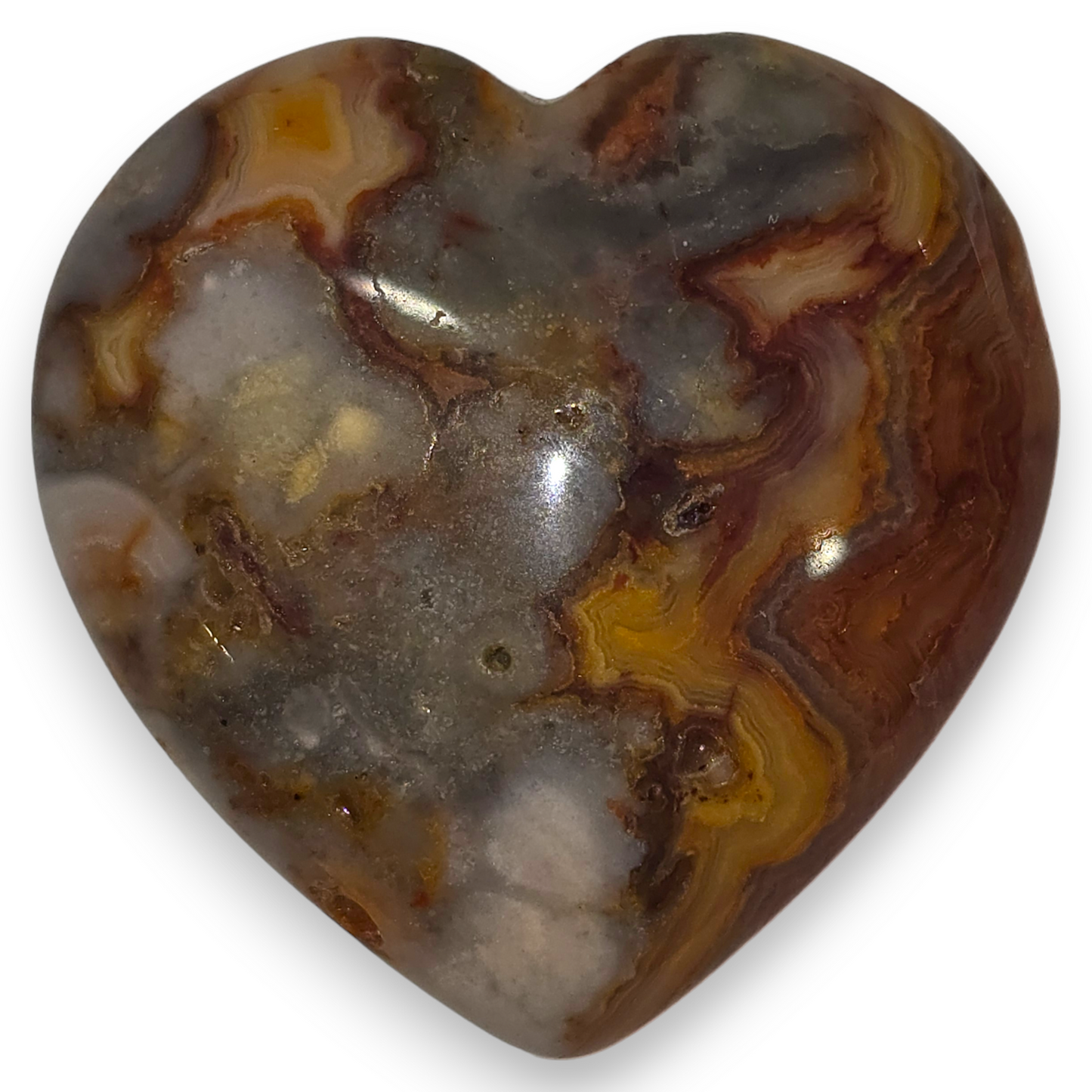 Red Crazy Lace Agate Heart Carving
