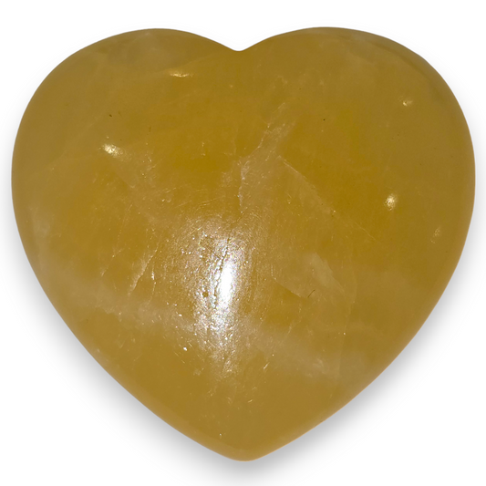 Yellow Calcite Heart Carving