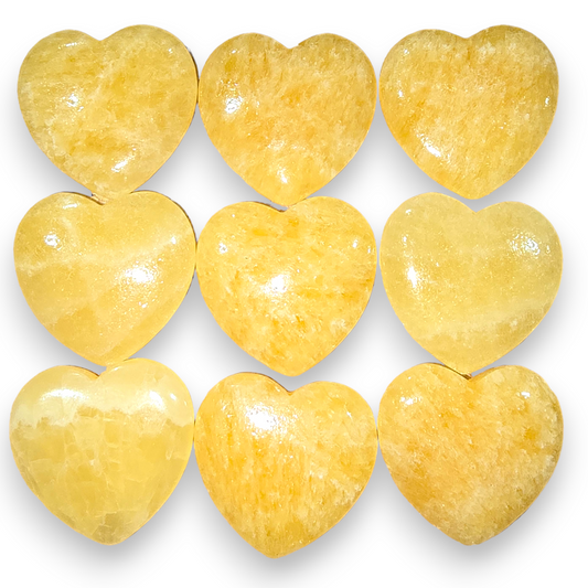Yellow Calcite Heart Carving