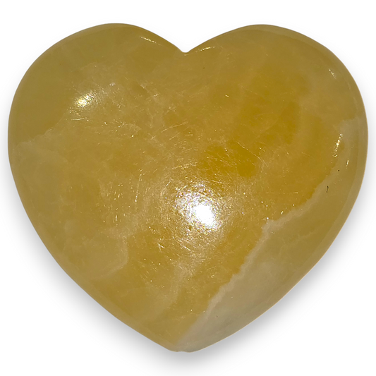 Yellow Calcite Heart Carving