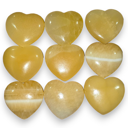 Yellow Calcite Heart Carving