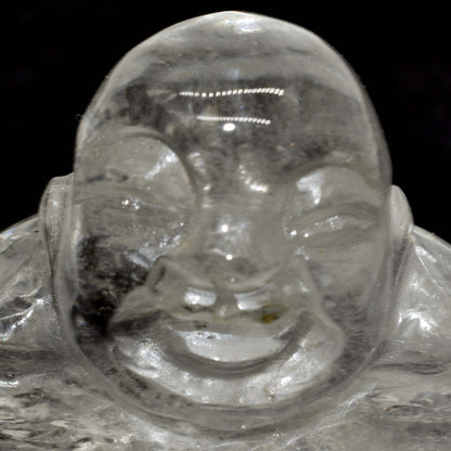Clear Quartz Laughing Buddha Carving