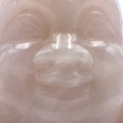 Rose Quartz Happy Buddha Carving