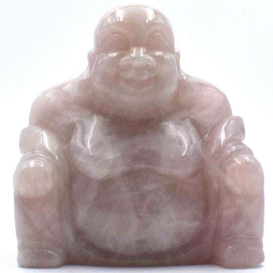 Rose Quartz Happy Buddha Carving