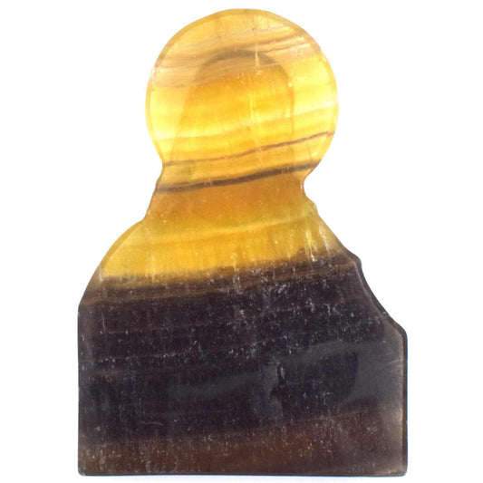 Yellow & Purple Fluorite Jesus Carving