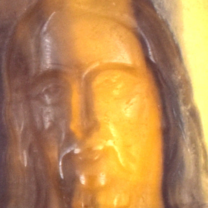 Yellow & Purple Fluorite Jesus Carving