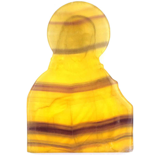 Yellow & Purple Fluorite Jesus Carving