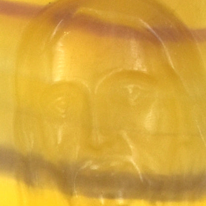 Yellow & Purple Fluorite Jesus Carving
