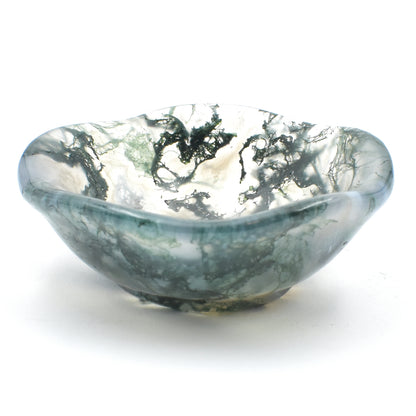 Green Moss Agate Bowl Carving