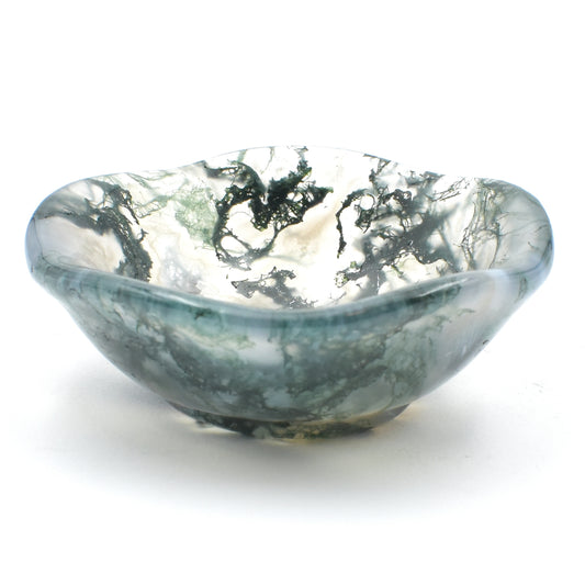 Green Moss Agate Bowl Carving
