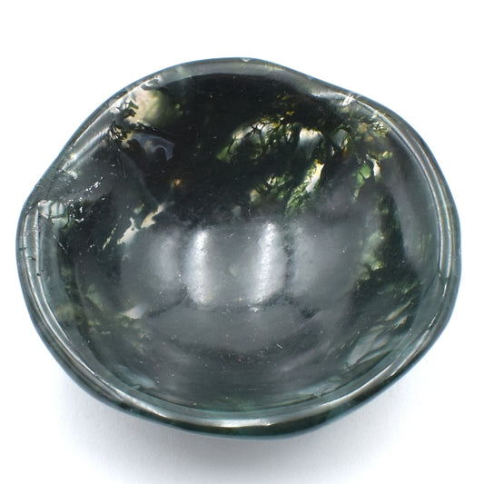 Green Moss Agate Bowl Carving