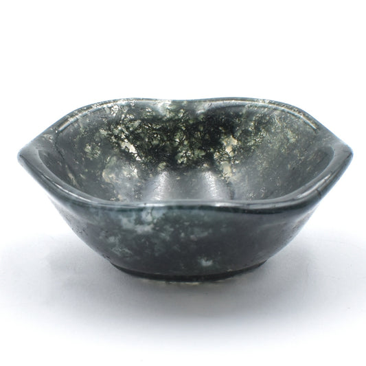 Green Moss Agate Bowl Carving