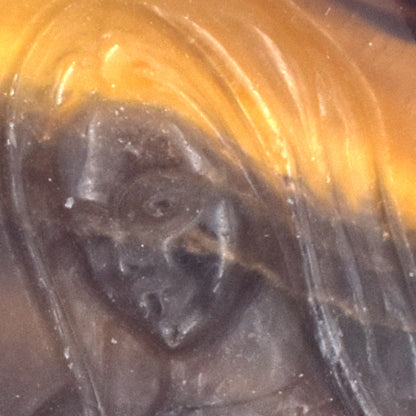 Yellow & Purple Fluorite Mary Carving
