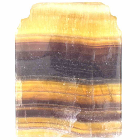 Yellow & Purple Fluorite Mary Carving