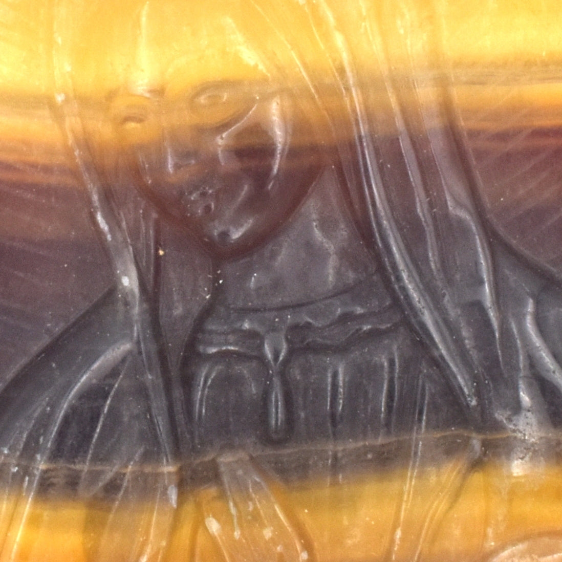 Yellow & Purple Fluorite Mary Carving