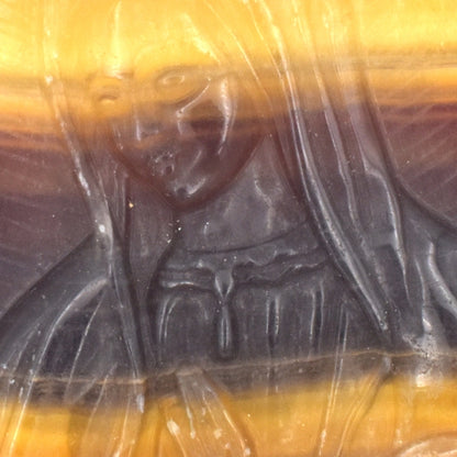 Yellow & Purple Fluorite Mary Carving
