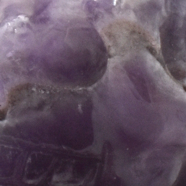 Chevron Amethyst Crystal Skull Carving