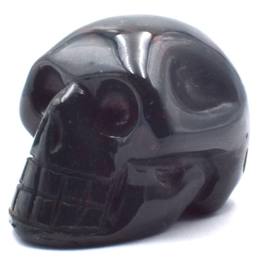 Bloodstone Crystal Skull Carving