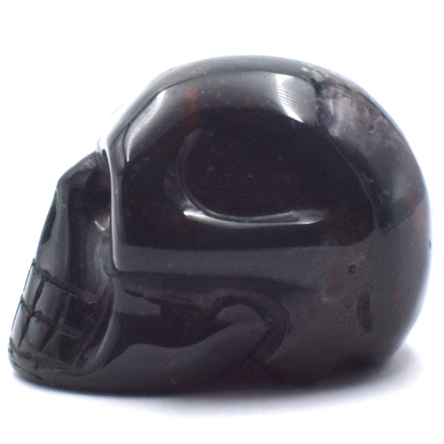 Bloodstone Crystal Skull Carving